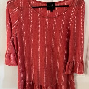 W5 Pink Ruffled 3/4 Sleeve Blouse